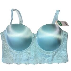 NWT Sexy Honeydew Intimates Full Figure Light Blue Lace Bra Size 36D